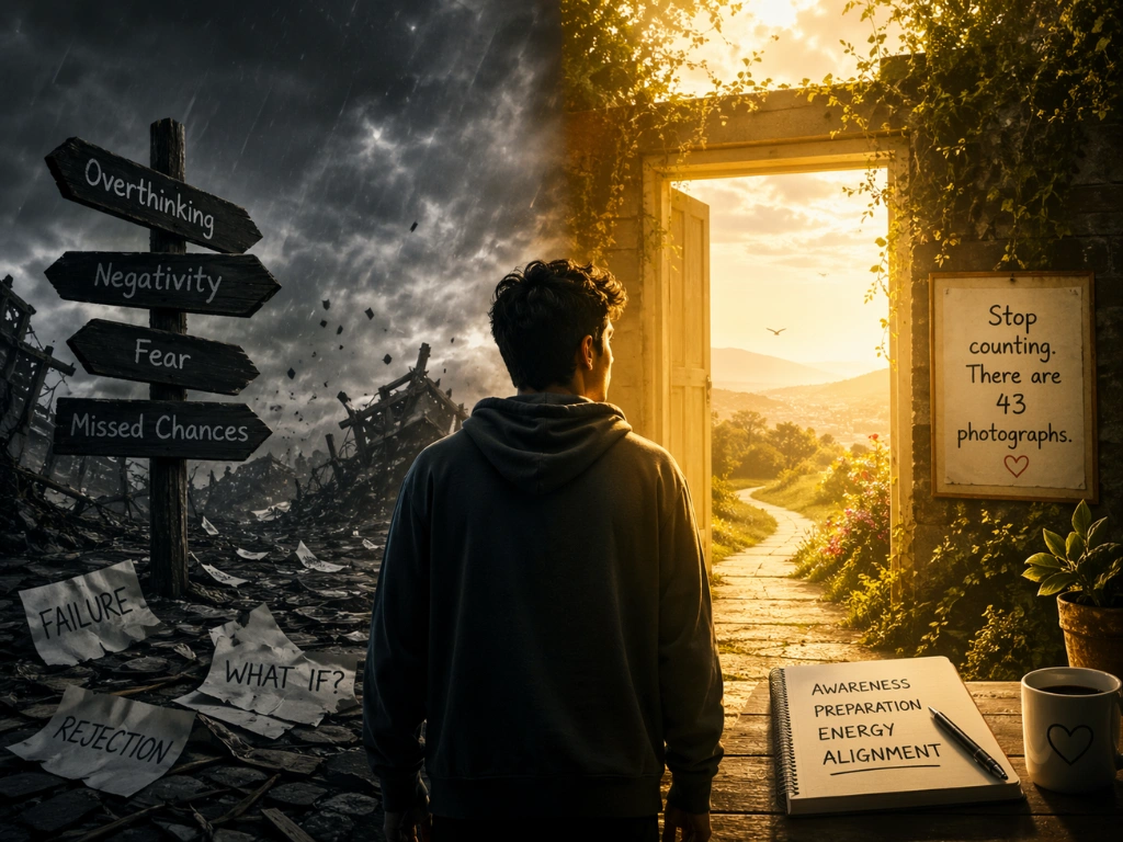 a person stuck between bad luck and good decisions